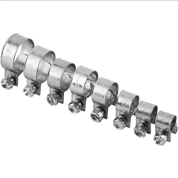10pcs 304 Stainless Steel Mini Fuel Injection Hose Clamps Adjustable Pipe Hose Clip Tube Clamps Set Gas Line Hose Clamp 6-20mm