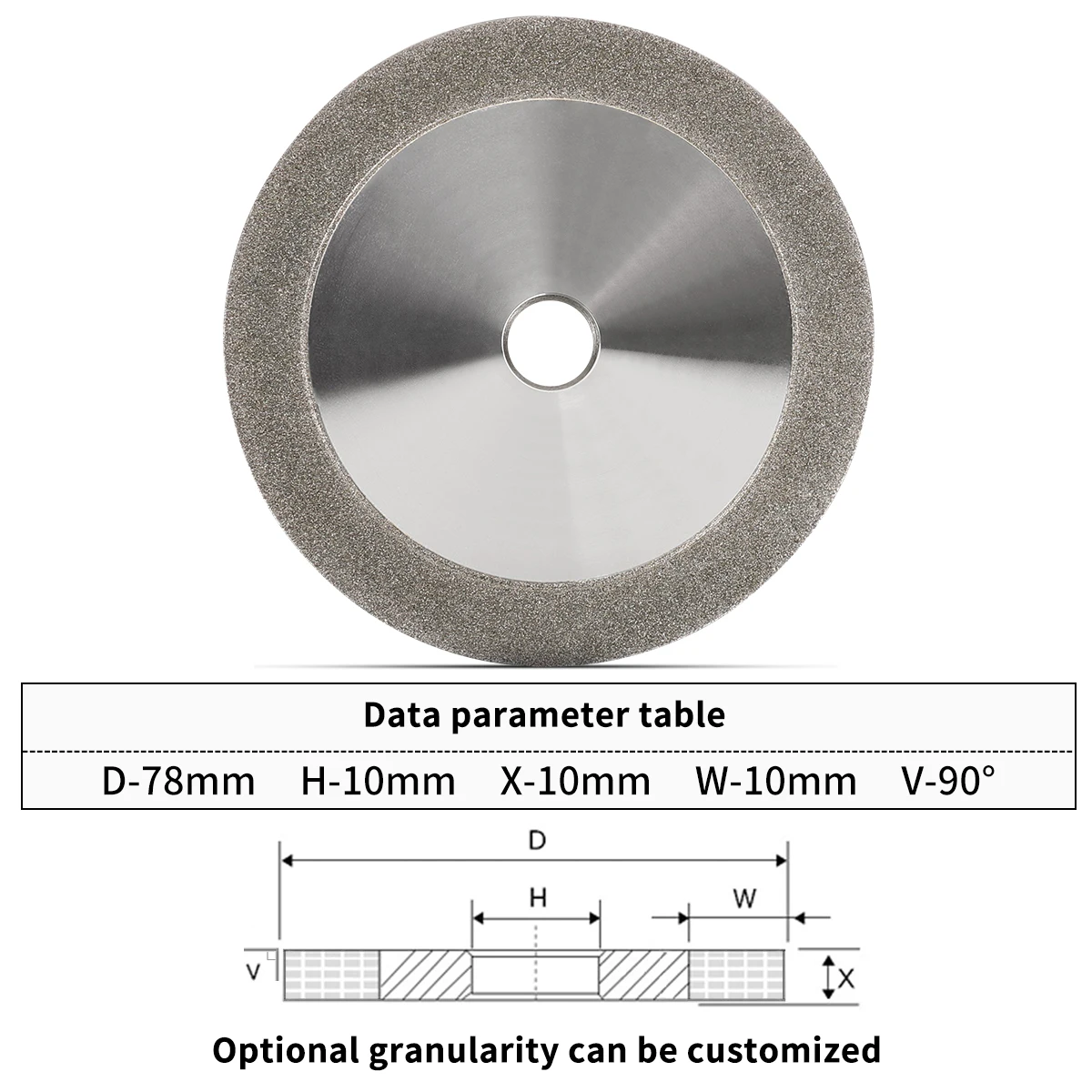3 Inch 78mm Flat Diamond Abrasive Grinding Wheel for Carbide File Milling Cutter Grinder Disc 150 Grit with 3/8" 10mm Bore grinding disc,abrasive wheel,grinding wheel