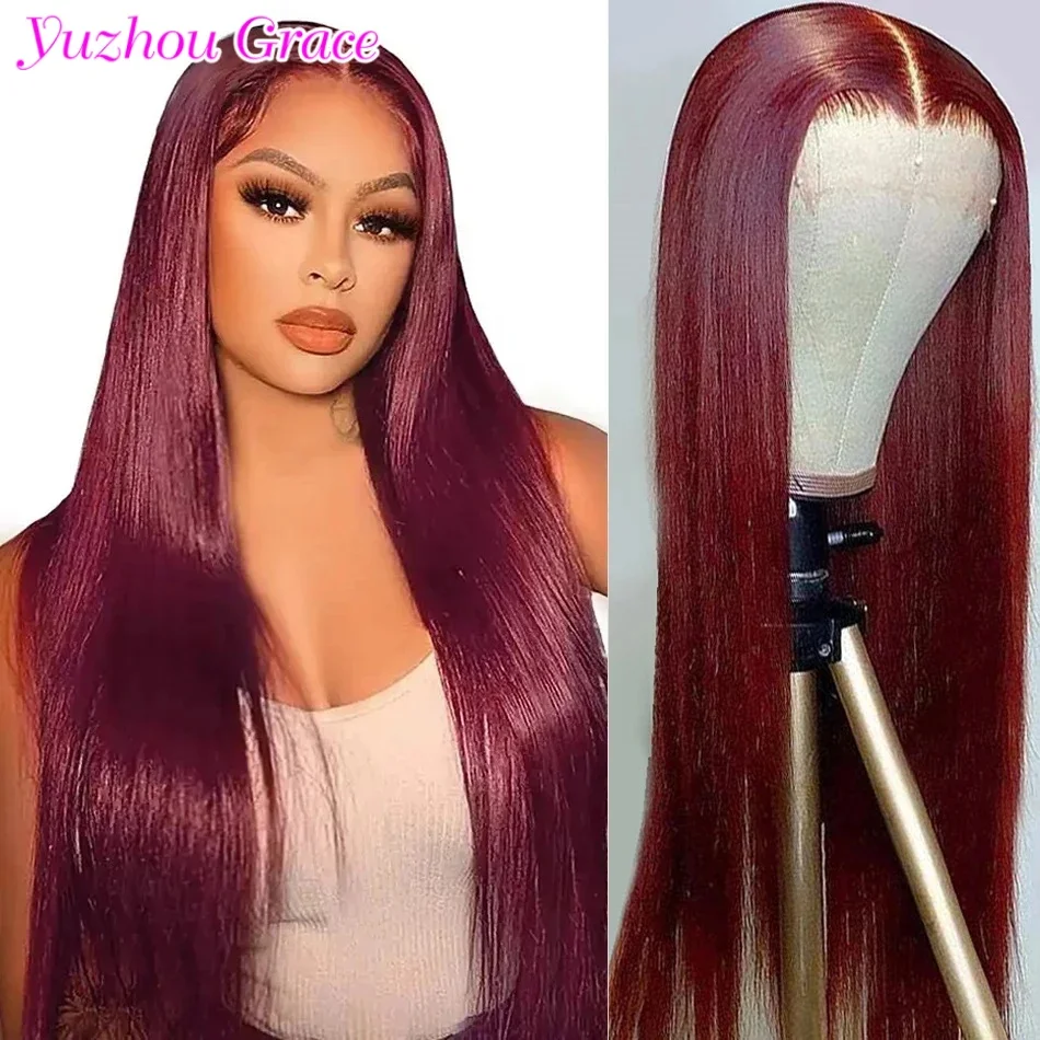 

13x6 Transparent Swiss 99j Frontal Wig 100% Raw Human Cuticle Aligned Hair Wig Lace Front Wigs for Black Women