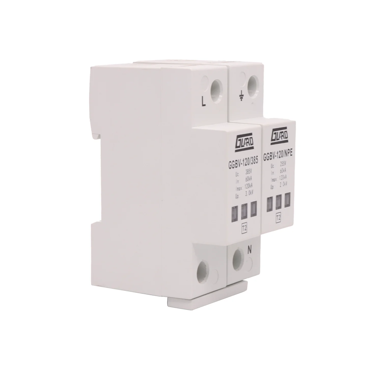 House Low-Voltage Arrester Device 1P+NPE Power Surge Protective Device T2 SPD AC SPD 60KA Max 120KA