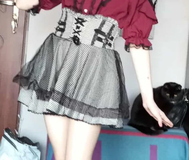 Black Jirai Kei Top and Skirt Set photo review