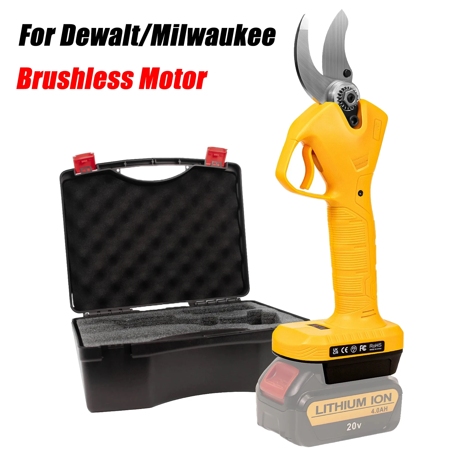 

Brushless Electric Pruning Scissors Fruit Tree Shears Cordless Pruner for Dewalt and for Milwaukee 18V 20V Battery (No Battery)