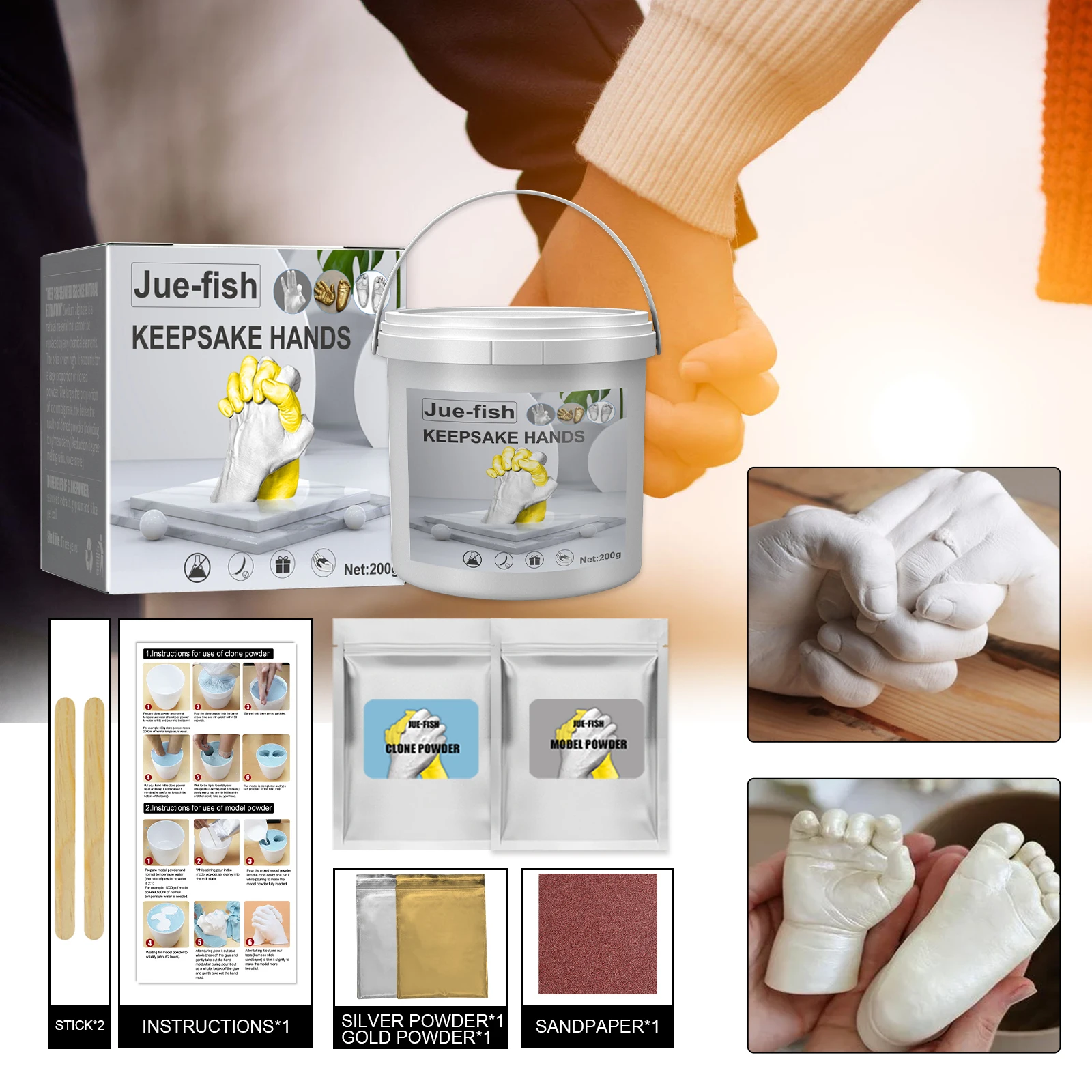 DIY Air Dry Clay Kit for Kids Hand Modeling Craft