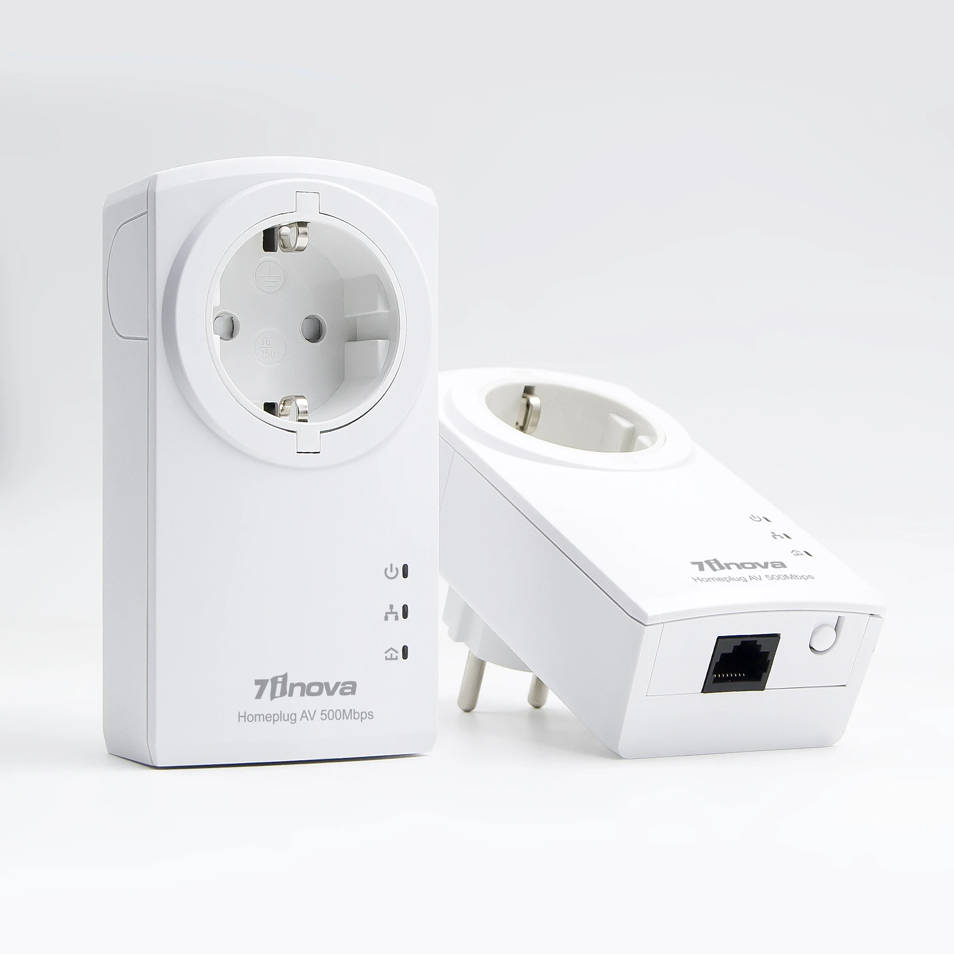 7inova AV500 Passthrough Powerline Adapter Start Kit| HomePlug AV Adapter With Outlet|Atheros7420 |Plug&Play