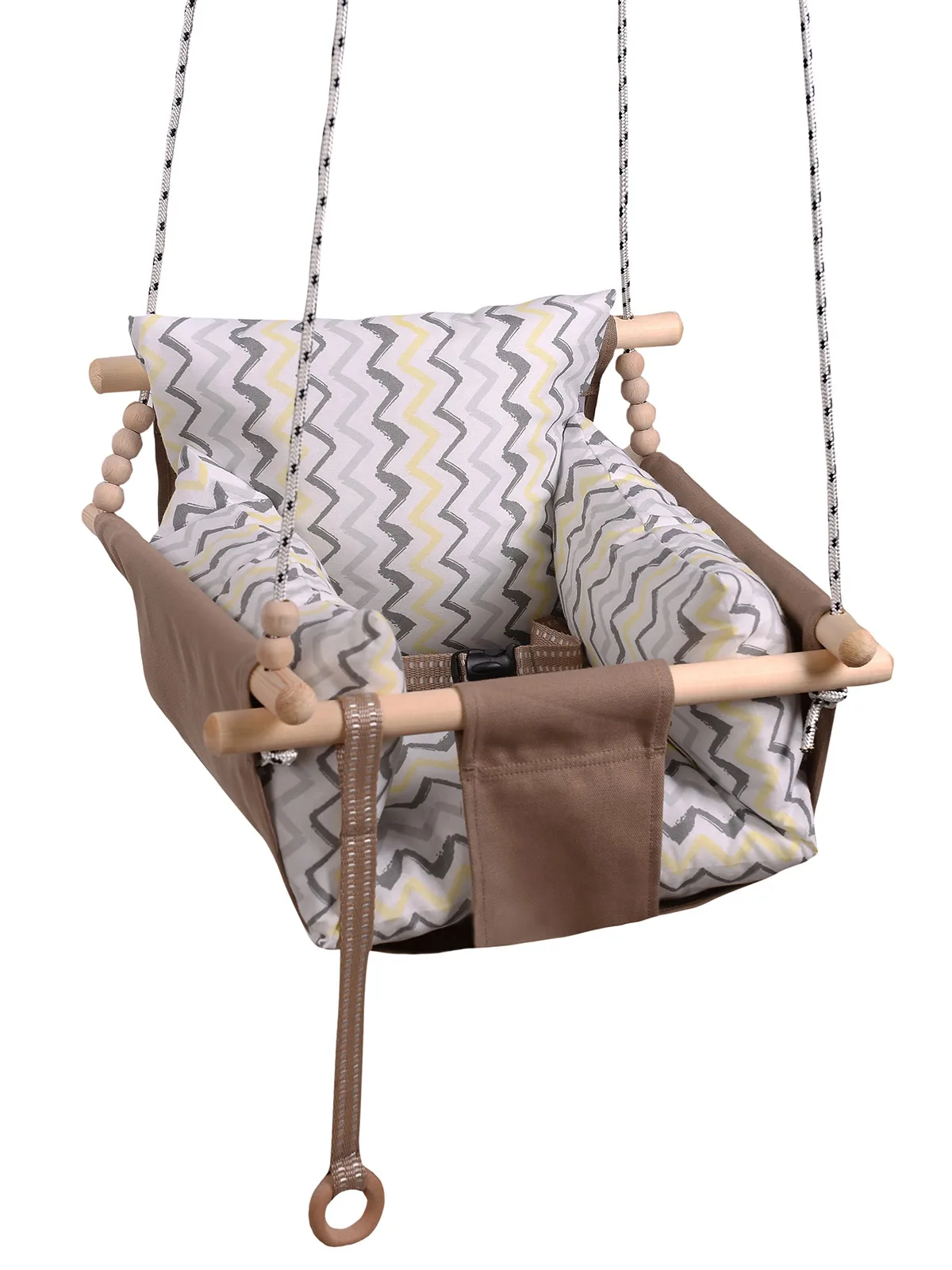 Wooden Swing Hammock Baby Kids Indoor Outdoor with Safety Belt