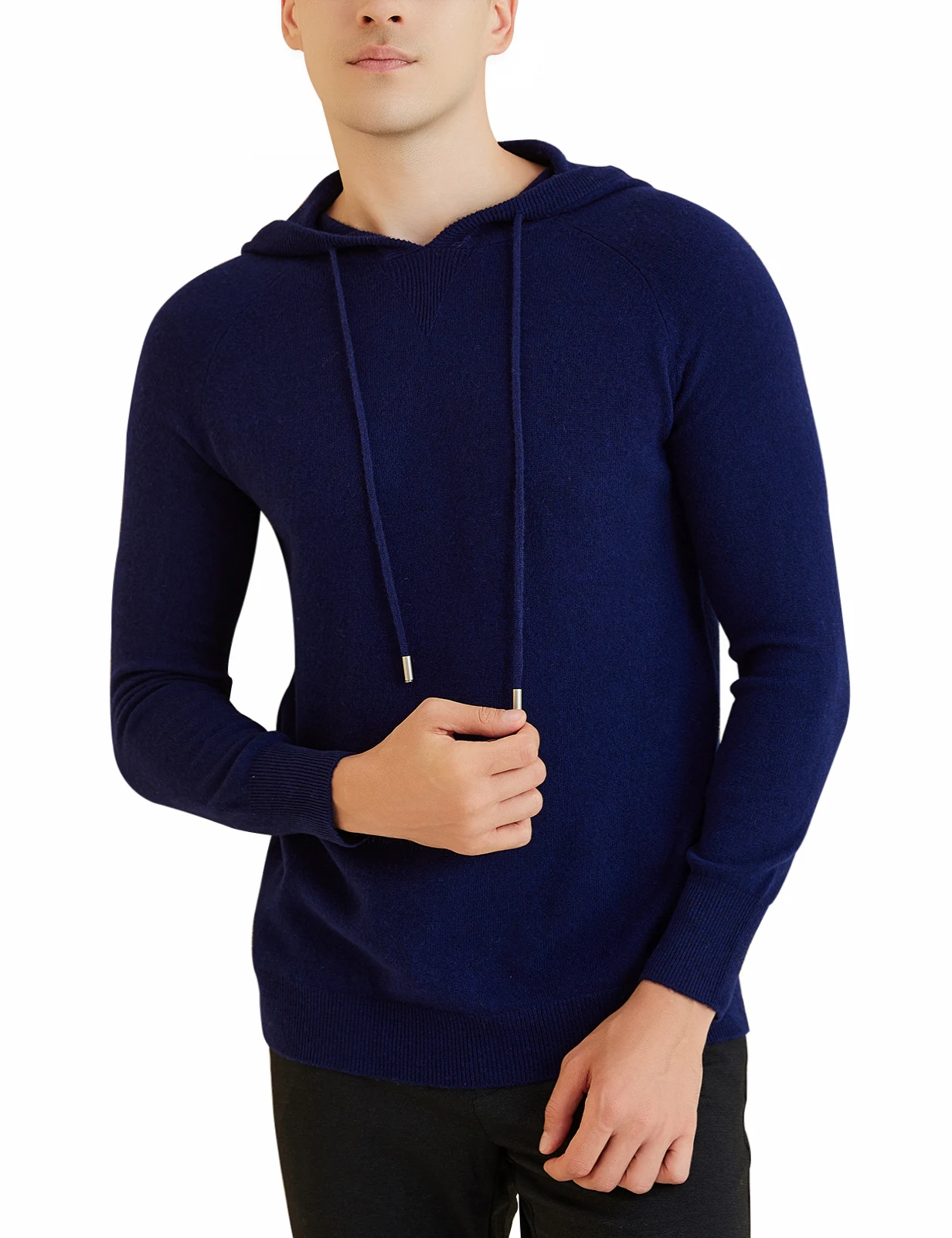Hoodie Men's Sweater 100% Merino Wool Knit Hooded Sweater 2023 Fall Winter Warm Long Sleeve Pullover Male Korean Luxury Clothing 3