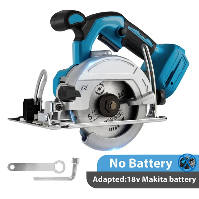 Scie circulaire sans fil sans balais de 5 pouces |   Outil de coupe portatif pour le travail du bois pour batterie Makita 18V 1