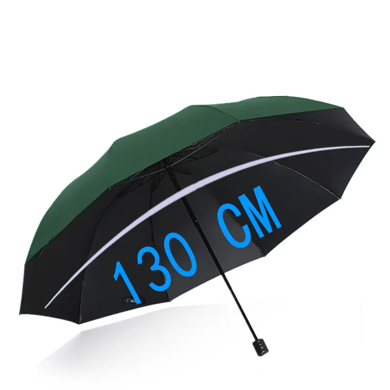 10Ribs Woman Folding Rain Umbrella Sunny Protection Umbrella Business Car Travel Family Rainy Umbrellas Men Rain 130CM