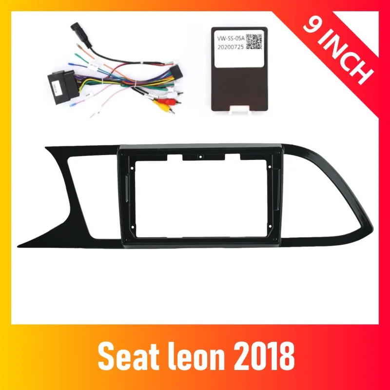 

9 " Car radio Installation Fascias Panel For Seat Leon 2012-2020 harness Power cable Canbus Audio Dash Fit Panel Dash Kit Frame