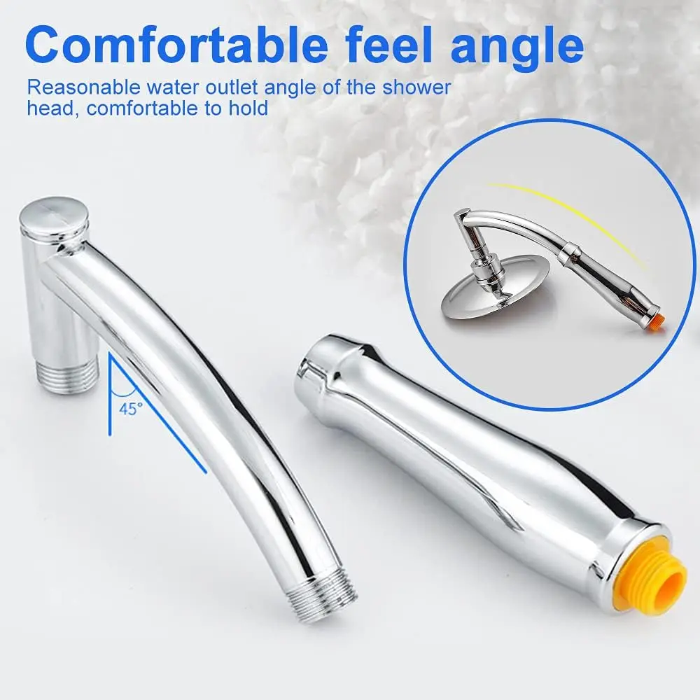 6Inch High Pressure Rainfall Shower Head,Handheld Shower Head 360 Adjustable Bathroom Accessories,Water Saving