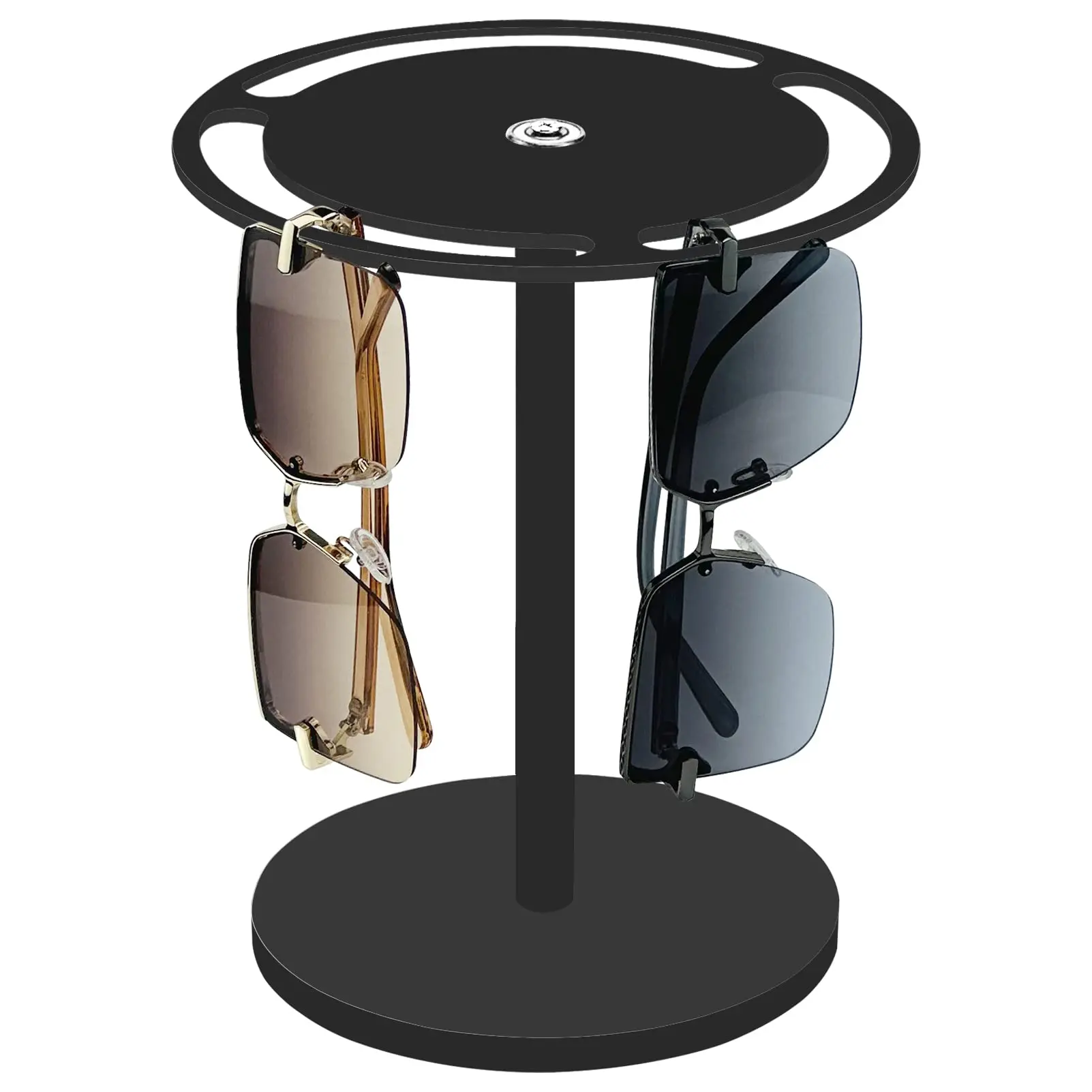 

Acrylic Sunglasses Holder Stand with 360 Rotating, Eyeglasses Display Rack, Clear Eyewear Tabletop Organizer