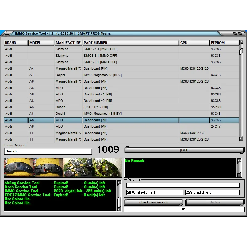 Herramienta de servicio EDC IMMO V1.2, Software de reparación de automóviles, código PIN Immo Off calculadora BSI VDO DASHBOARD 2017 para Audi, BMW y Fiat