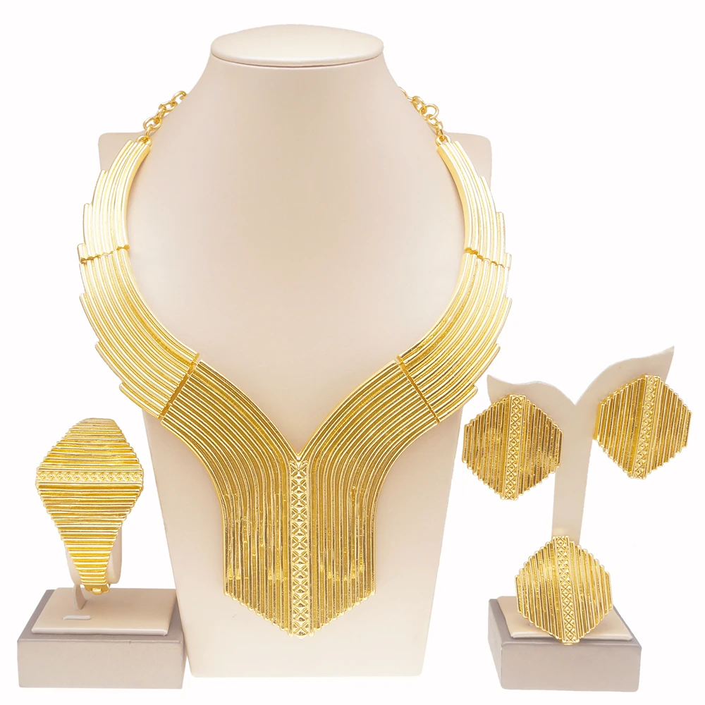 Женское ювелирное изделие, уникальный дизайн 2022, покрытые 24-каратным золотом, серьги, кольца, браслеты, ожерелья, роскошные аксессуары, подарки, ювелирные изделия