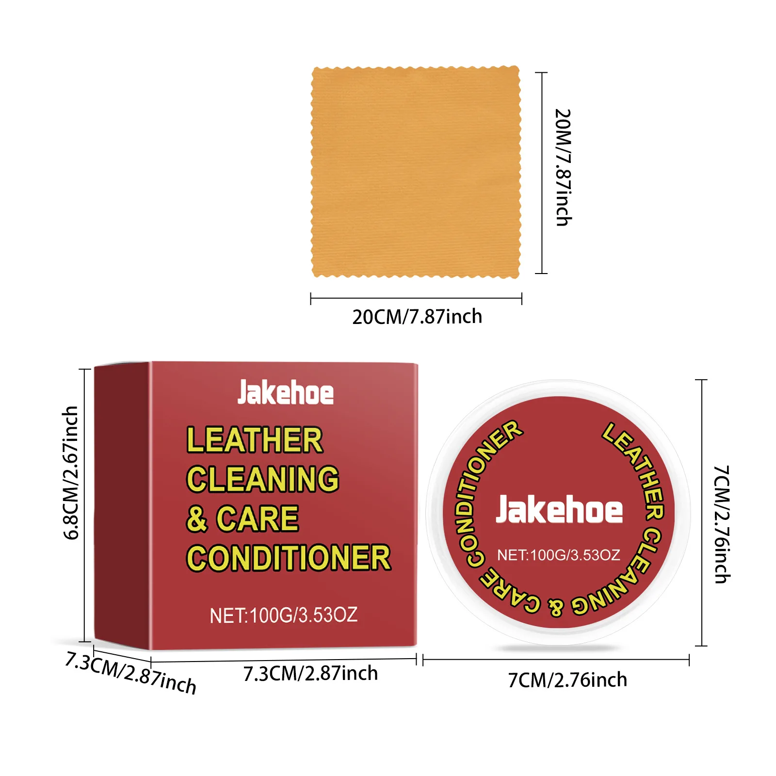 Jakehoe Leather Polishing Cream for Restoring Furniture Sofa Bag Cloths Deeply Cleaning Dust Stains Enhance Leather Care Cream