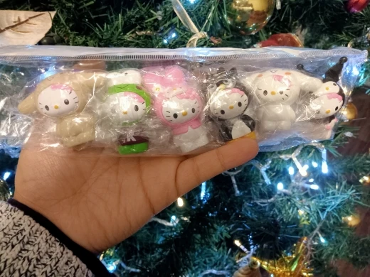 6pcs/Set Anime Sanrio Hello Kitty Action Figure Toys Cute Kuromi Mymelody Cinnamorol Figurine Dolls Children Kids Xmas Gift photo review