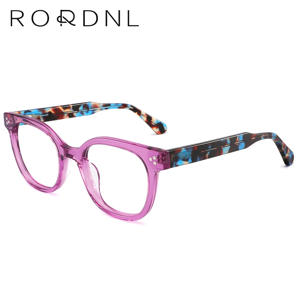 VintageAcetateOpticalGlassesFrameWomenRoundRetroPrescriptionEyeglassesFrameFemale