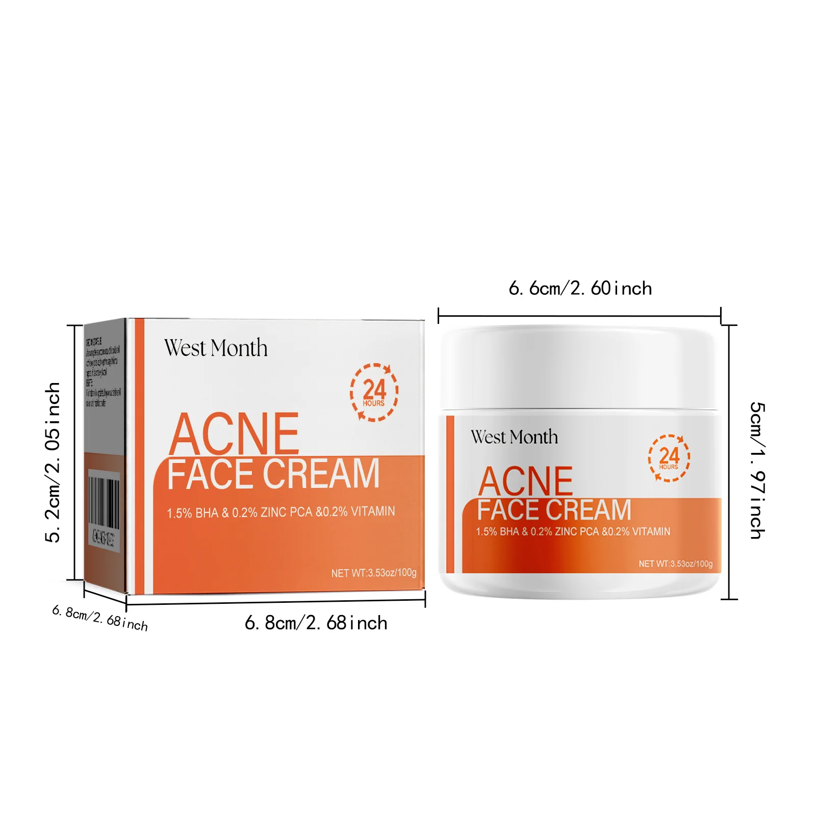 West Month Salicylic Acid Face Cream Moisturizing Acne Treatment Improve Roughness Pore Shink Remove Acne Scars Face Cream