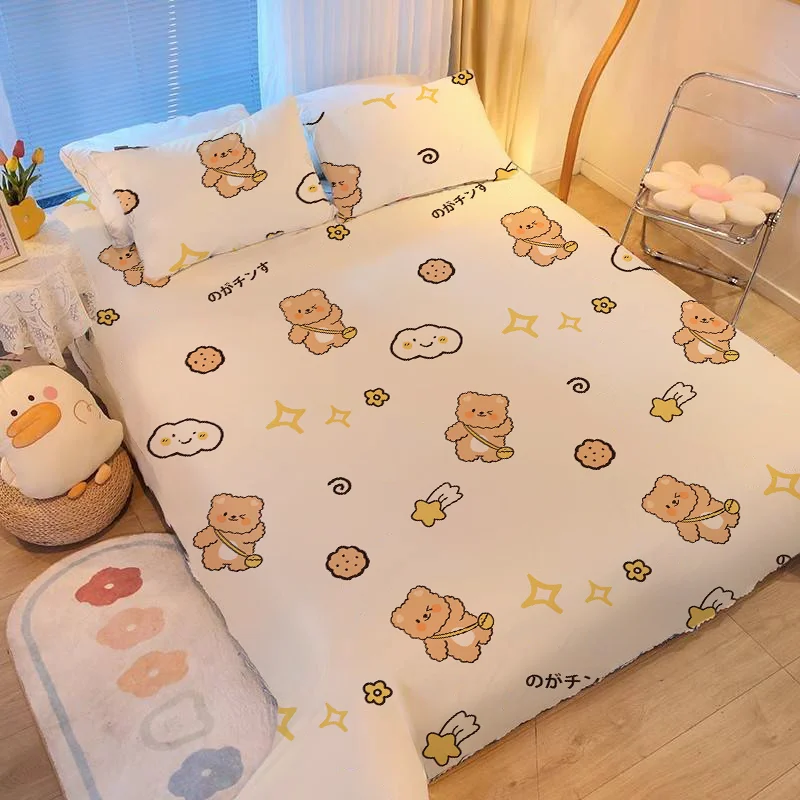 2025 New Collection Solid Color All-Season Washed Cotton Bedding Set, Fitted Sheets for Student Dorms, Home Bedrooms 5