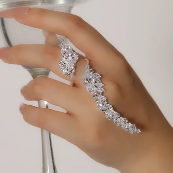 Stonefans Luxury Open Ring for Women Elegant Rhinestone Jewelry