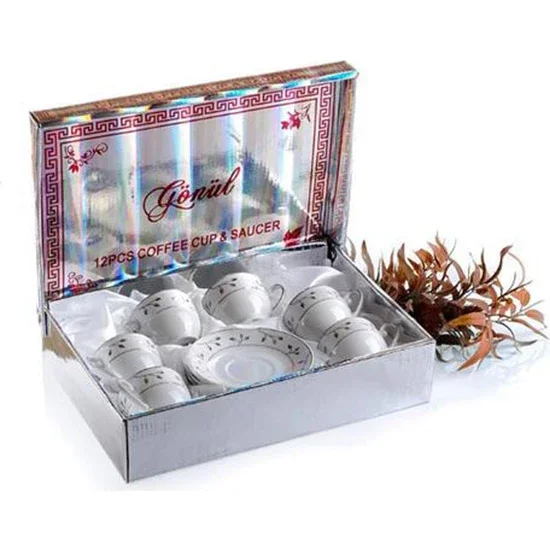 

Фарфоровая кофейная чашка EminHome, 12 штук, 6 персон, набор кофейных чашек 6 штук + 6 штук чашек и тарелок, тарелка, диаметр