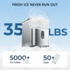 SIMZLIFE Nugget Ice Maker Countertop,34lbs Per Day,Portable Ice Maker Machine with with Basket and Scoop, Self-Cleaning ,Silver 2