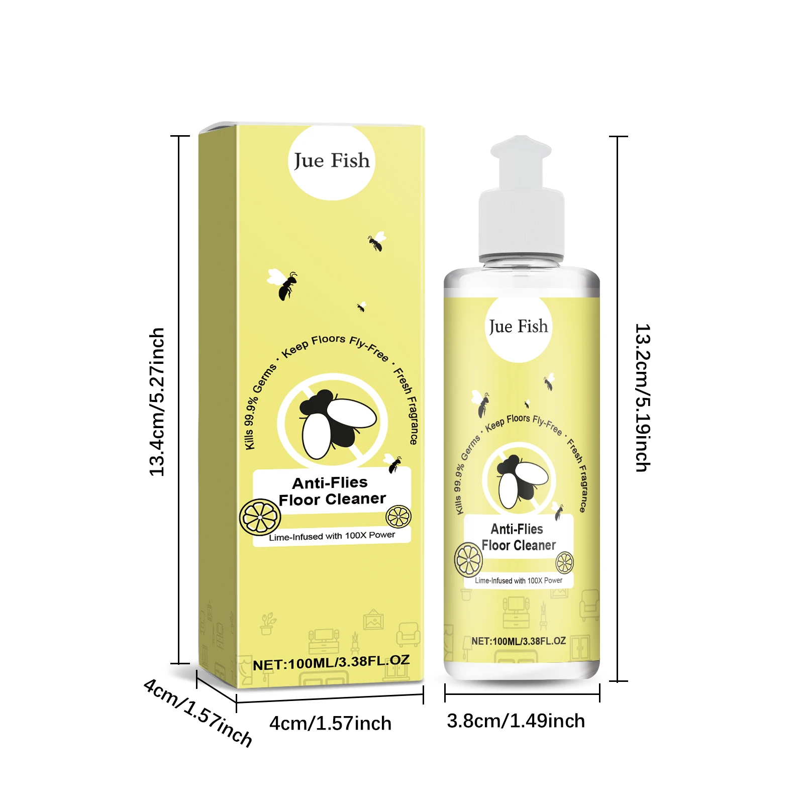 Jue-fish Anti-flies Floor Cleaner Liquid Floor Stain Removal Reduce Bad Odors Improve Gloss Polishing Lasting Floor Cleaner Gel