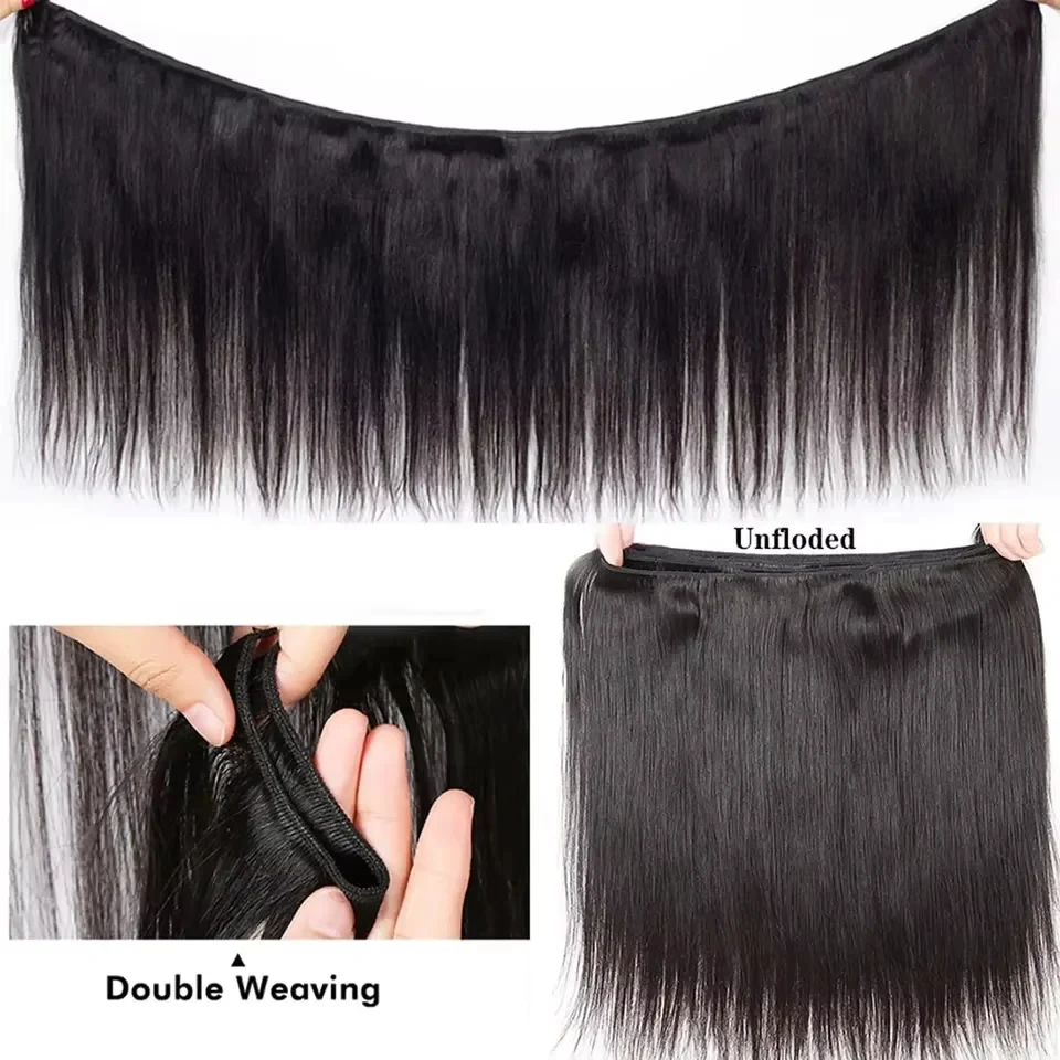 30 36 Inch Straight Bundles Human Hair Brazilian Virgin Hair Natural Color 1 3 4 Pcs Raw Hair Bundles Extensions For Women 5