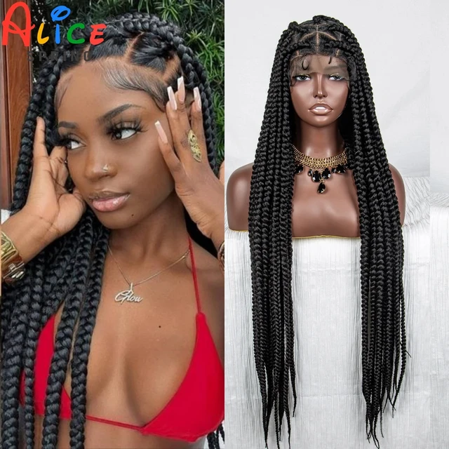 Synthetic Lace Front Wig Braided - Blue Braided Wigs - AliExpress