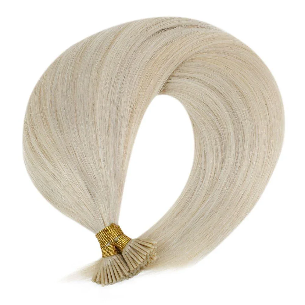 LaaVoo Itip Hair Extensions Human Hair Keratin Fusion 0.8g/s Pure Color 40g&80g Brazilian Human Cold Fusion I Tip