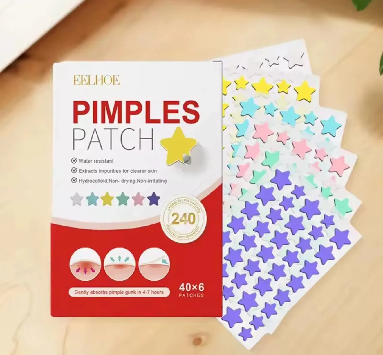 240 Uds nuevo parche para espinillas parches para acné corazón/estrella/flor/forma redonda parches de puntos para acné hidrata para cubrir manchas y imperfecciones photo review