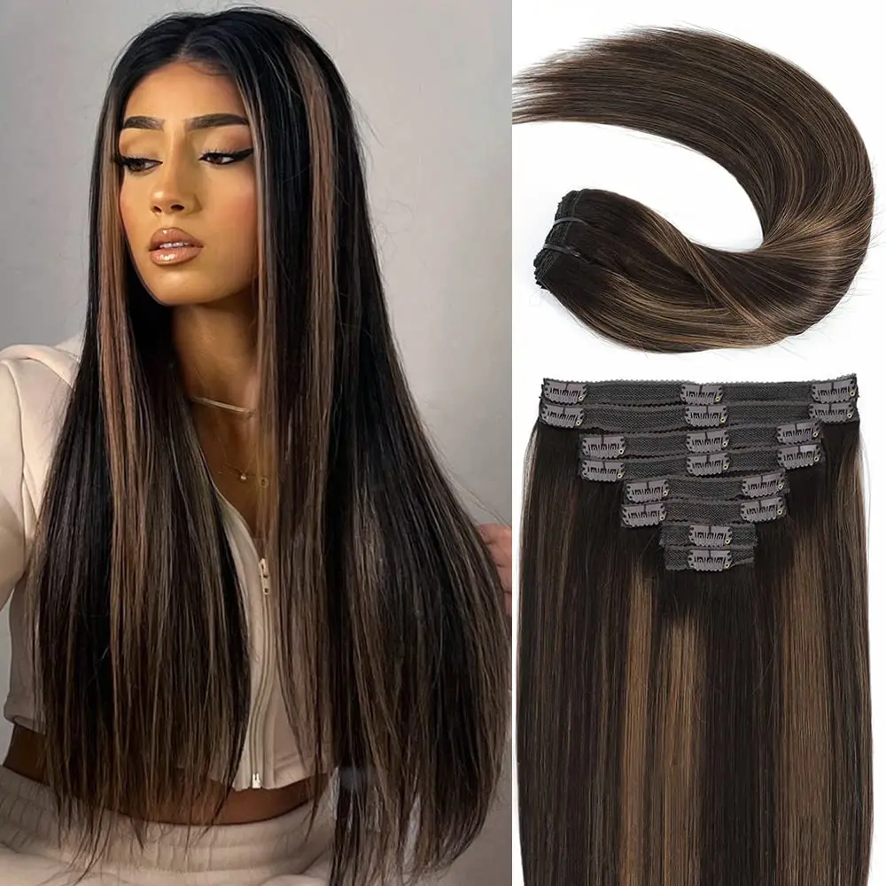 clip-in-hair-extensions-120g-8pcs-set-real-human-hair-26-inch-brazilian-hair-remy-4-27-full-head-silky-straight-hair-for-woman