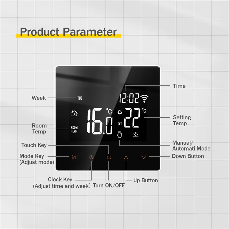 A4325b9da93e645d8bd6bf77b5931becaM Tuya WiFi Smart Thermostat Electric Floor Heating Water Gas Boiler Temperature Voice Remote Controller for Google Home Alexa