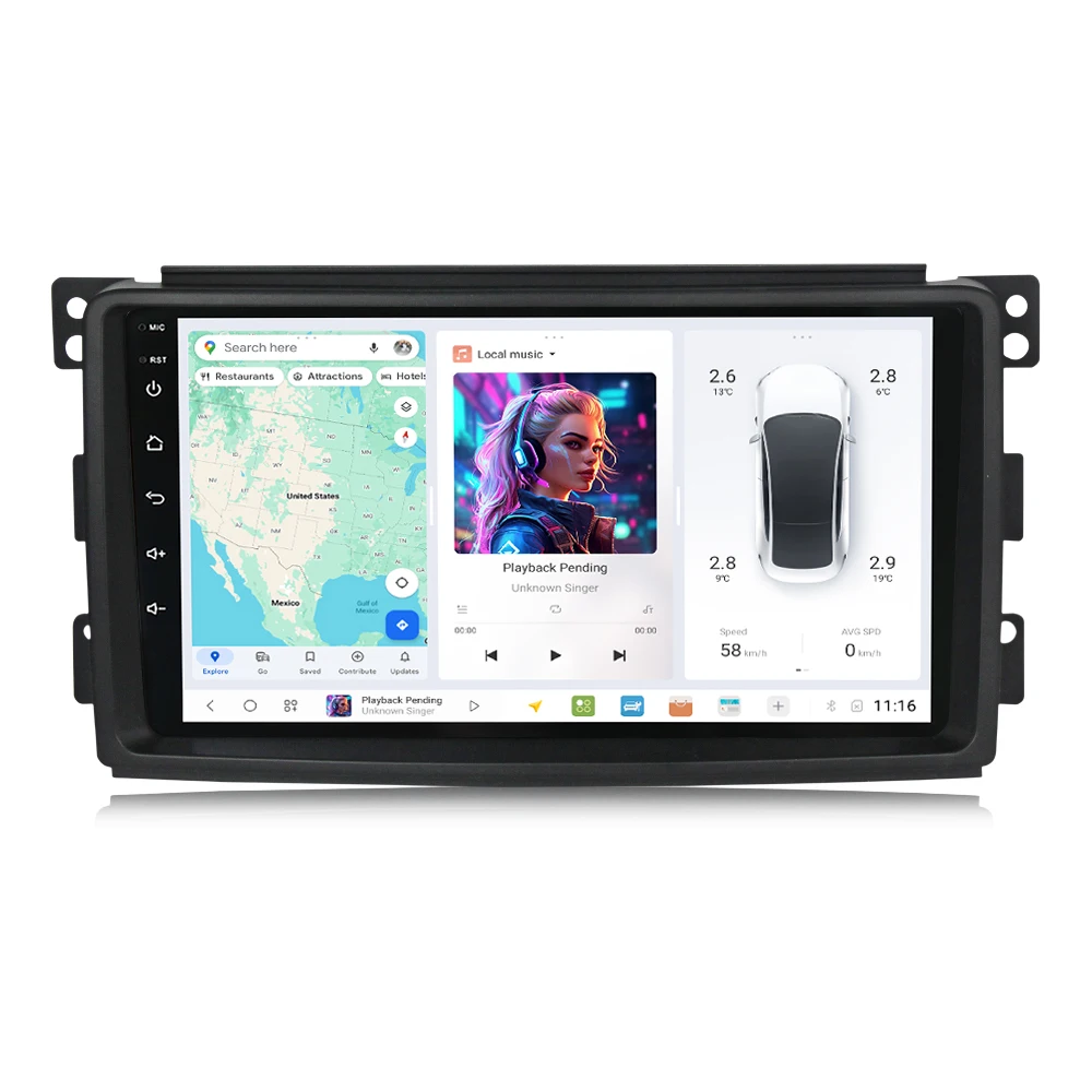 DUDUAUTO DUDU7 Android 13 Auto Radio A7870 Für Mercedes-Benz Smart Fortwo 2 2006-2009 Drahtlose Carplay Multimedia video Player – Detail 5