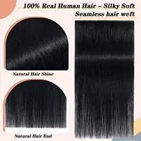 100% Clips brésiliens en une seule pièce Extension de cheveux naturel droit Remy cheveux humains Invisible sans couture pince en droite une seule pièce 4