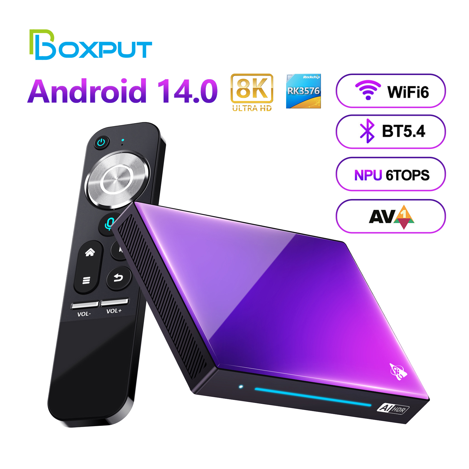 H96 MAX M9 Android 14.0 TV Box RK3576 Octa Core 1000M LAN Wifi6 BT5.4 Support 8K video Decoding Set Top TV Box AV1 Media Player