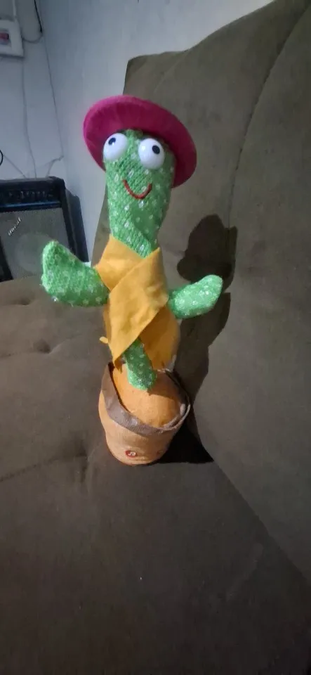 Kit 1/2 Cacto Dançante e Falante Interativo Recarregavel Reproduz Voz, Música, Dança, Luzes, Pelúcia Boneco Brinquedo+cabo photo review