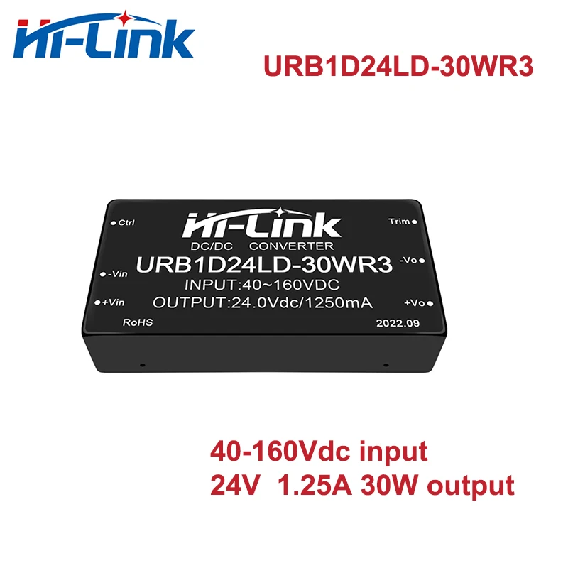 Hi-Link Original 30W 5V/12V/15V/24V 40-160Vdc URB1D05LD-30WR3 URB1D12LD-30WR3 URB1D24LD-30WR3 DC Power Converter Module