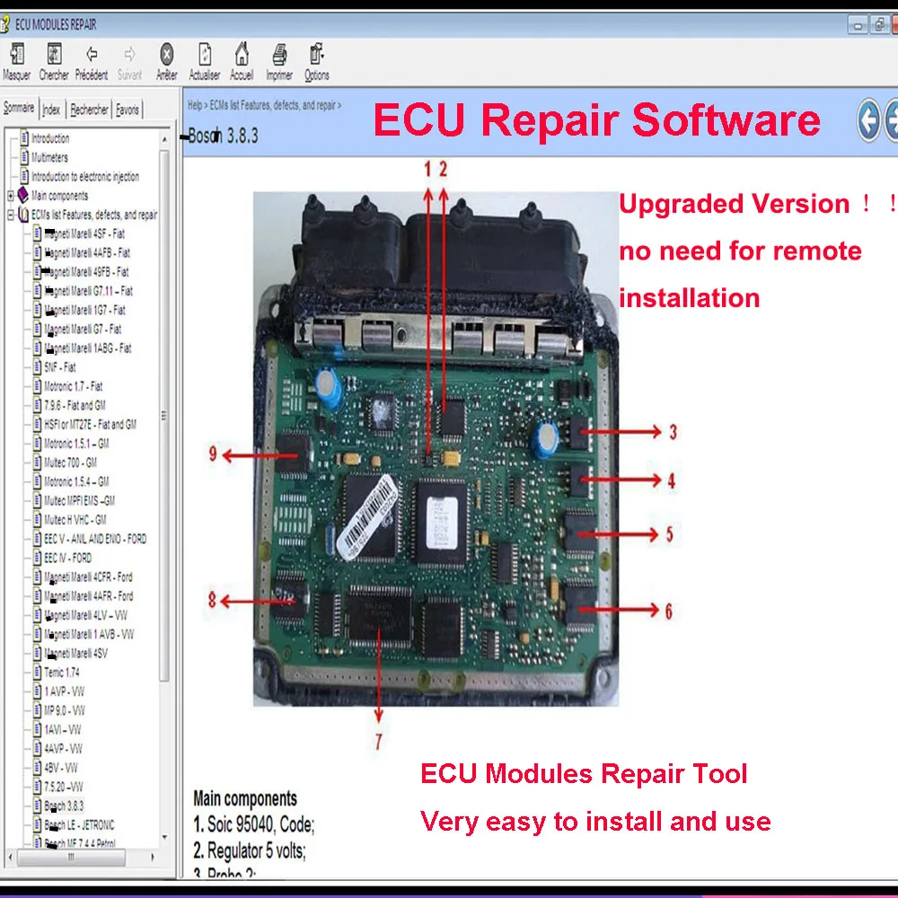 ECURepairSoftwareUpgradedECUModulesRepairPinoutImmoLocation
