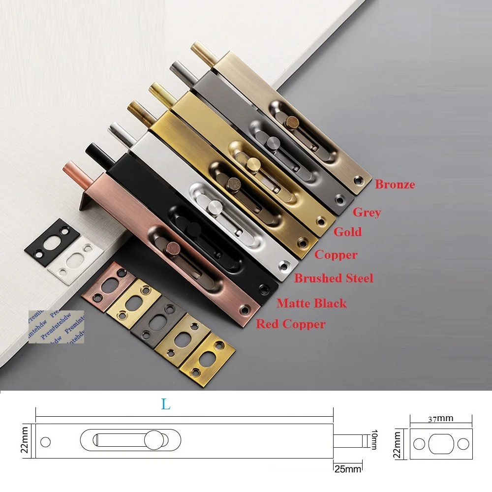 2Pcs 10-30CM Conceal Built-in Flush Slide Bolt Wooden Door Floor Latch