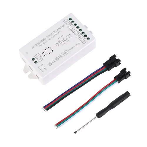 ATHOM-사전 깜박이 음악 효과 IR 원격 WLED 5-24V WS2812B WS2811 SK6812 TM1814 WS2813 WS2815, LED 조명 스트립 컨트롤러 6
