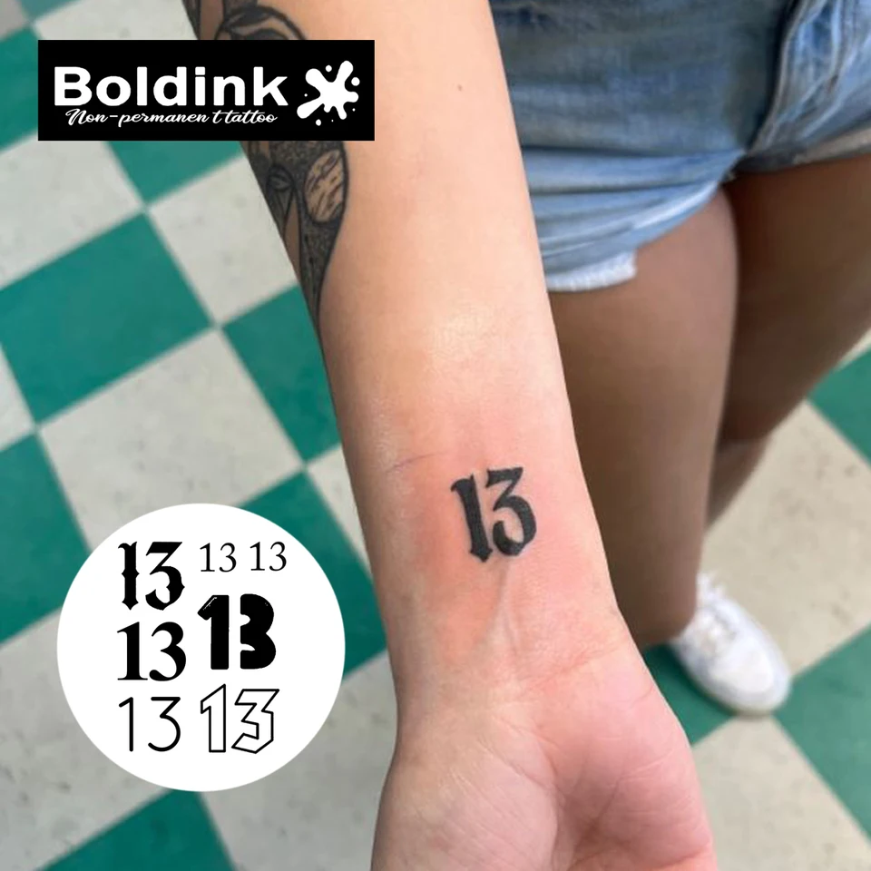 Thirteen Temporary Tattoo,Lasts To 15 Days New Technology Magic