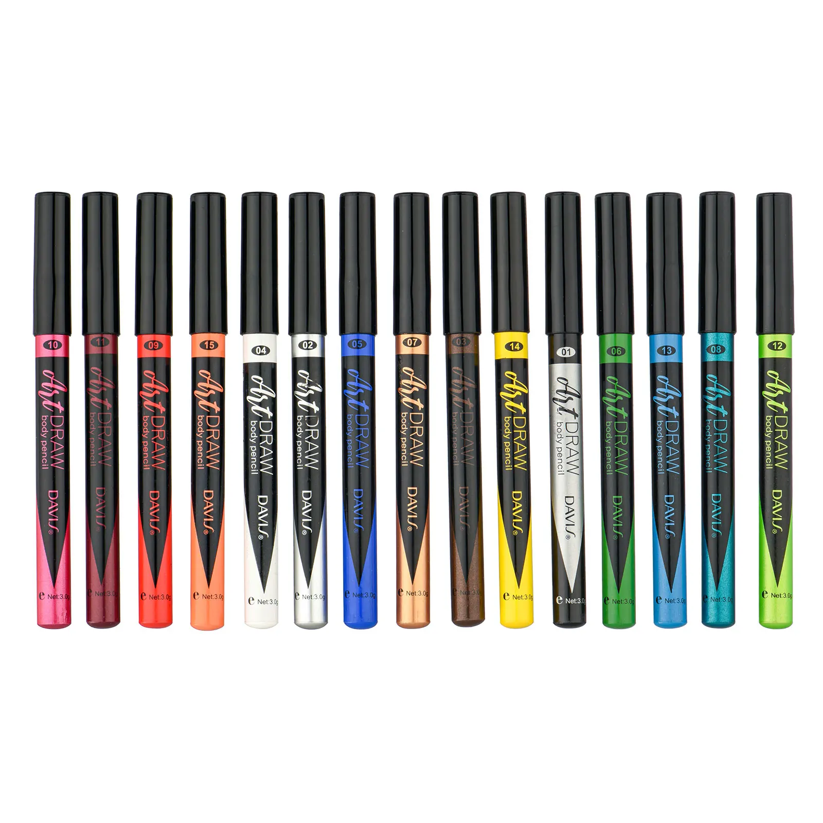 15 Color Eyeliner Lip Liner Pen Black Blue Multicolor Metallic Pearly Glitter Matte Finish Punk Smokey Style Makeup Pen