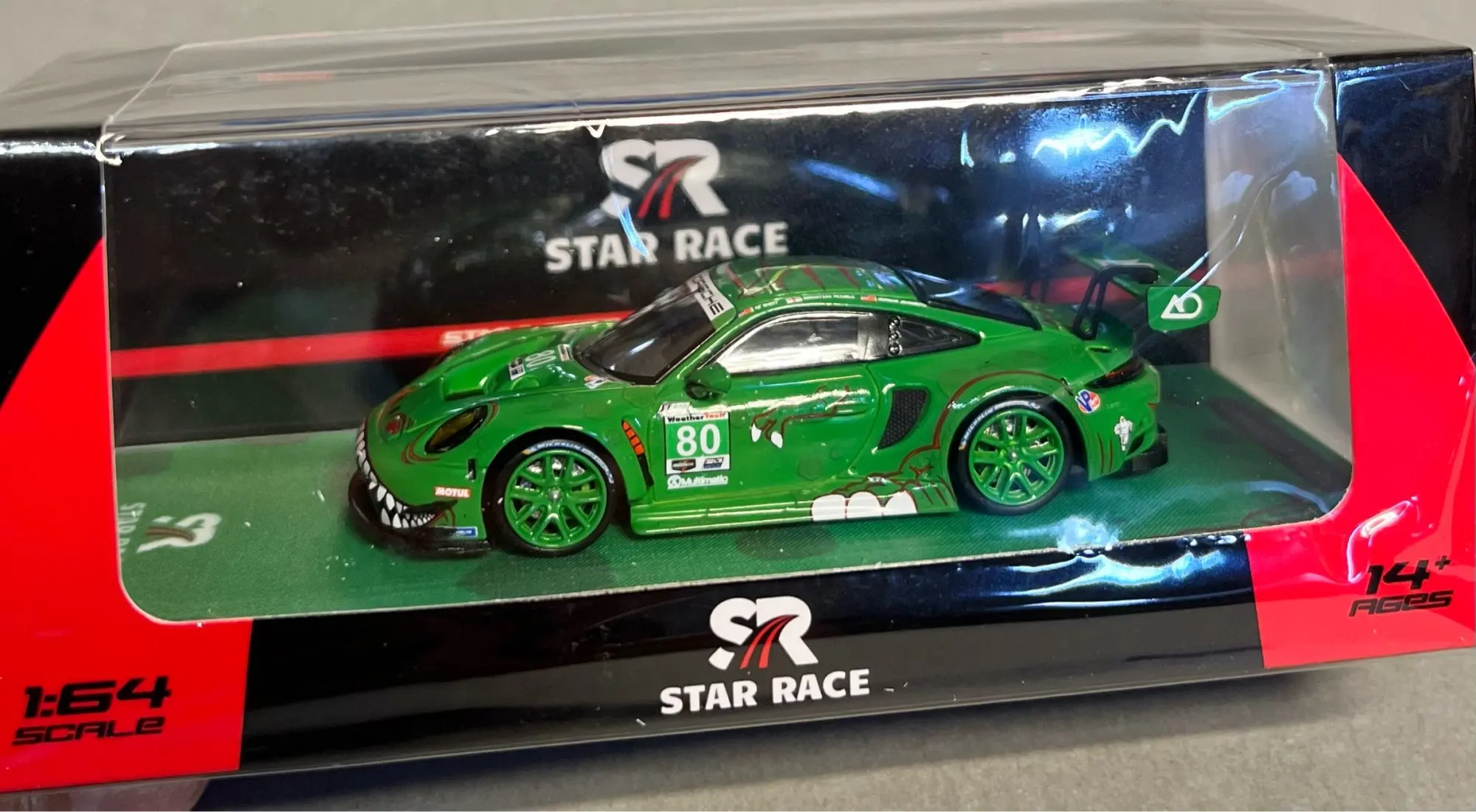 SR 1/64 ポルシェ 911 GT3 ダブルパック グリーン＋ピンク恐竜 SR 1/64