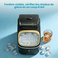 LOEFME Machine à Glaçons 15kg/24h 16 Glaçons en 6-20 Min Écran Numérique Minuterie Réservoir d’Eau 1,5L avec Épaisseur de Glaçons Réglable 6