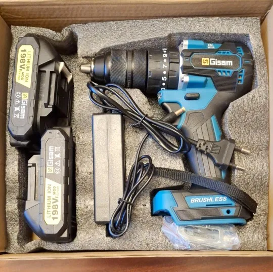 GIsam 13mm Electric Drill Brushless High-Power Impact Screwdriver Dual Speed 35+3 Torque Power Tool for Makita 18V Battery pins photo review