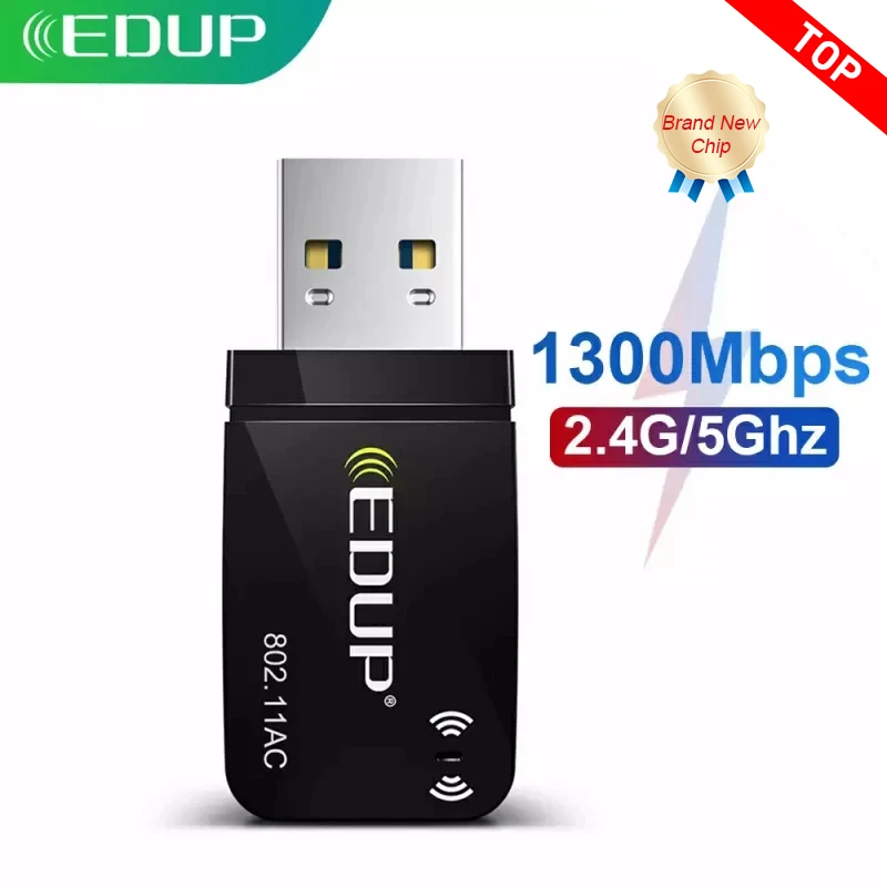 EDUP Mini adaptador WiFi USB 1300Mbps, tarjeta red Wifi de doble banda, 5G/2,4 AC adaptador inalámbrico USB para PC, escritorio, portátil, Win11|Tarjetas de red| - AliExpress