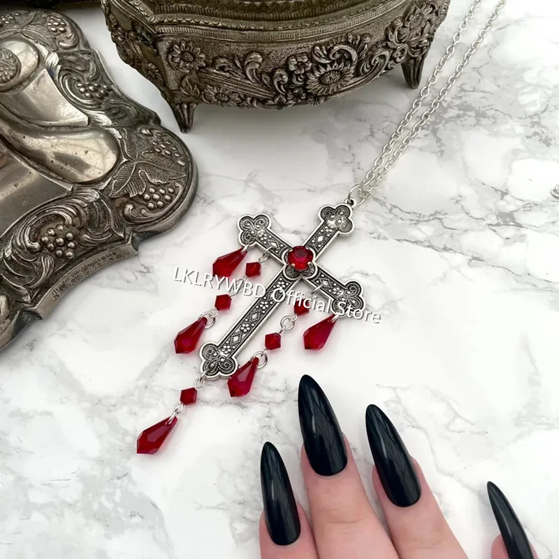 Vampire Coffin Inverted Cross Necklace - Gothic Skull Pendant For Men & Women