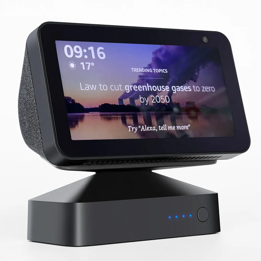 Base Batteria 10000/15000Mah Per Amazon Echo Show 8 Show 5 Stand Alexa Power Bank Display Regolabile Supporto Per Caricabatterie Da 9,5 Ore