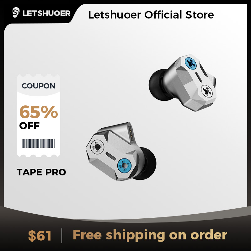 LETSHUOER Tape Pro |Magnetostatic Dynamic hybrid IEM headphones with bass tuning screws and dual pin silver plated copper cables