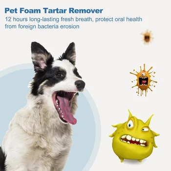 Yegbong 60ml Pet Tartar Removal Foam Cleaner Oral Odor Fresh Deodorant Dogs Cats Dental Calculus Cleaning Teeth Whitening Mousse 2